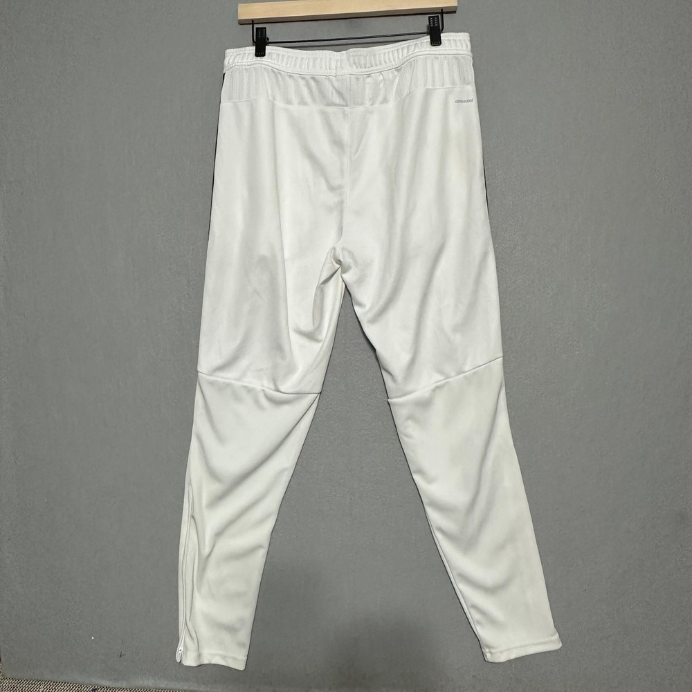 Adidas Climacool Soccer Training Pants White Black Stripes Mens Large Joggers - Picture 2 of 6